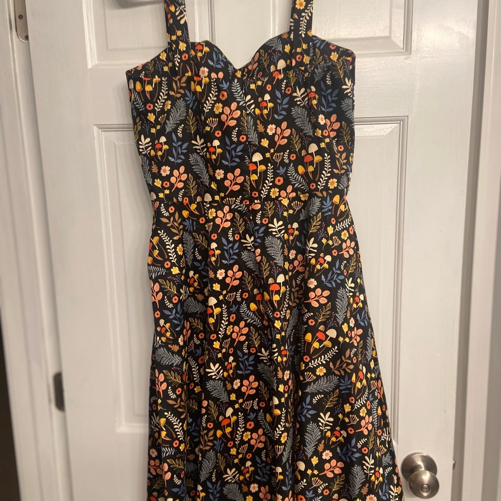 Orange and Yellow Sweetheart Midi Sundress